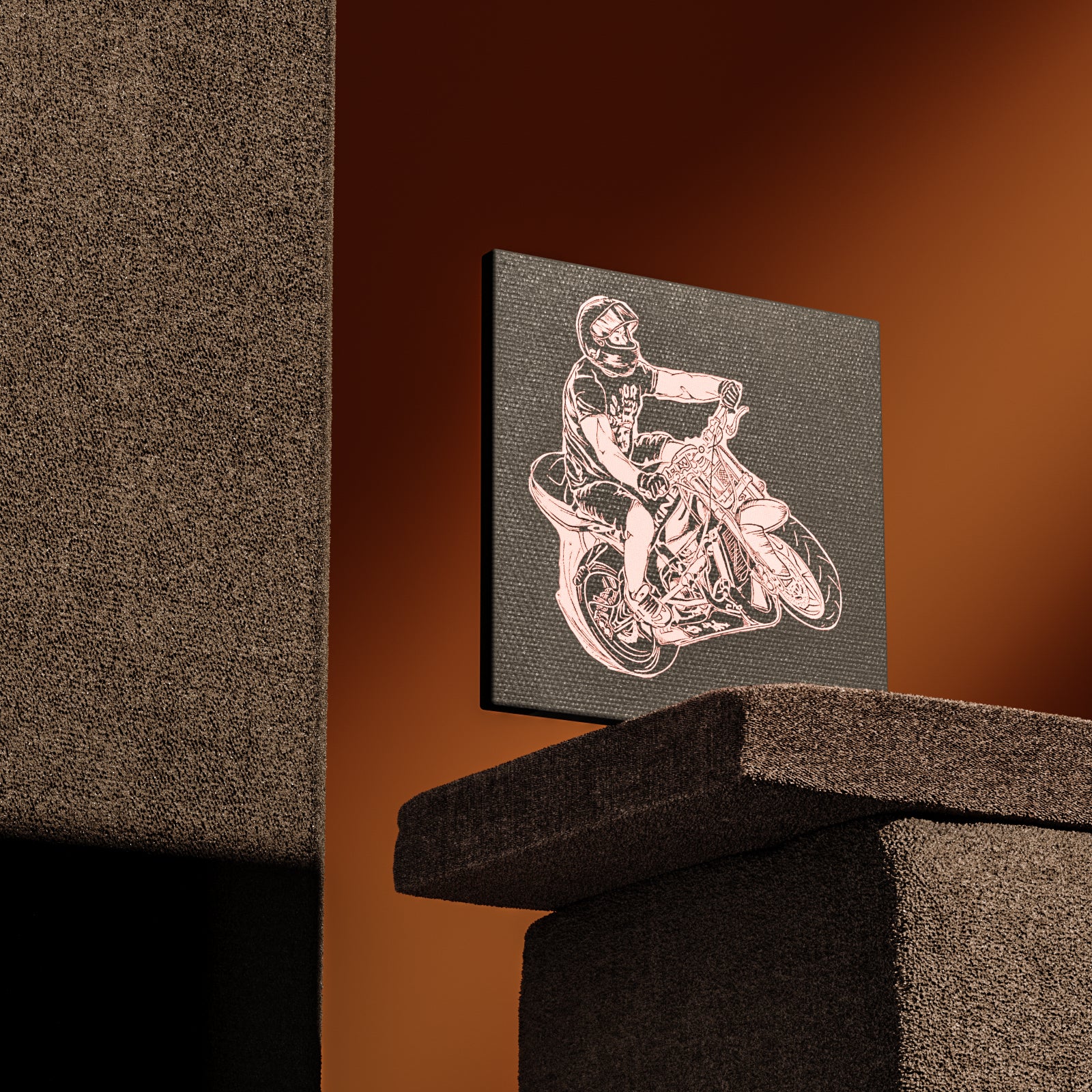 Canvas Engraving-Motorcycle