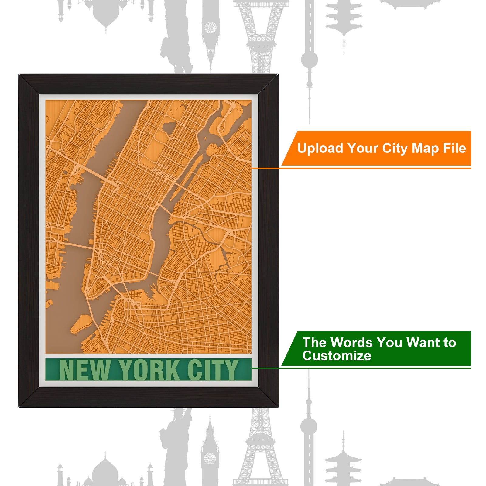 United States | Customize 3D Art Wooden Map | Anniversary | Birthday | Neighbor Gift